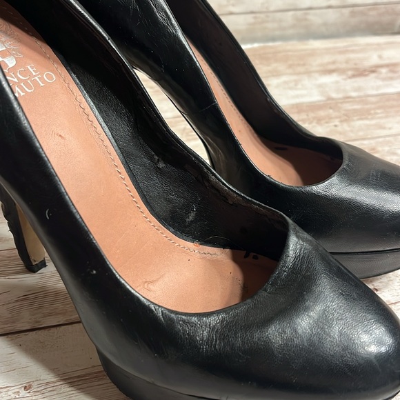 Vince Camuto Black Leather Stiletto Heels Size 9B/38 - Picture 7 of 13